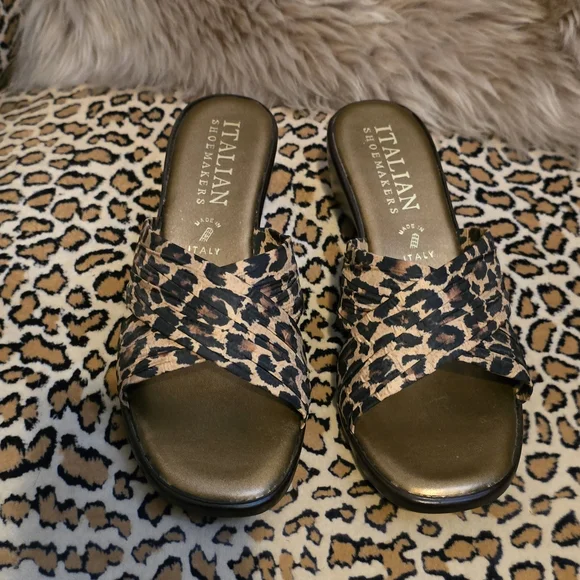 Leopard Slide Sandals - Picture 2 of 3
